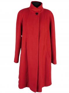Vlněný dámský hebký červený kabát CLASSIC XXL*