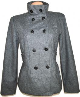 Vlněný dámský šedý kabát 36