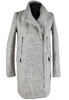 Vlněný dámský šedý kabát - křivák MOHITO 34