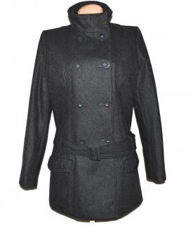 Vlněný dámský šedý kabát s páskem F&F 36, 42