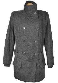 Vlněný dámský šedý zateplený kabát s páskem Laura Scott 20/46