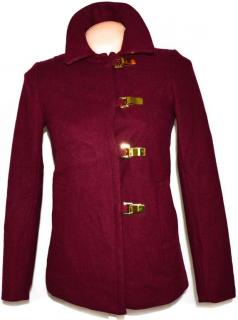 Vlněný dámský vínový kabátek H&M XS, S