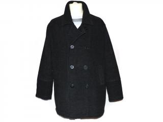 Vlněný pánský šedočerný kabát CLOCKHOUSE XL
