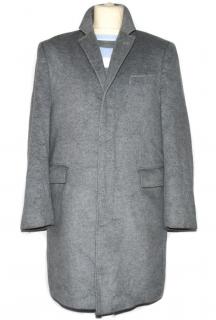 Vlněný pánský šedý kabát Collezione (vlna, kašmír) L