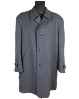 Vlněný pánský šedý kabát OZI XL*