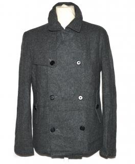 Vlněný pánský šedý kabát TOPMAN M/L