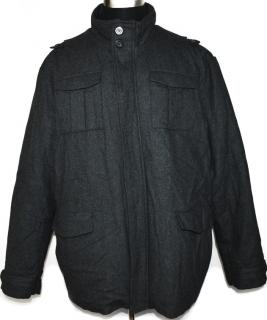 Vlněný pánský šedý zateplený kabát F&F XXL