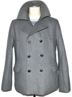 Vlněný pánský šedý zateplený kabát H&M M