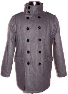 Vlněný pánský šedý zateplený kabát URBAN M