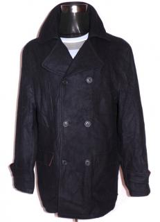Vlněný pánský temně modrý kabát L/XL