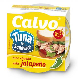 Calvo Sandwich tuňák s paprikami jalapeño ve slunečnicovém oleji 142 g