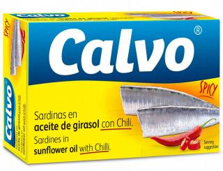 Calvo Sardinky ve slunečnicovém oleji s chilli 120 g