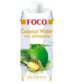 FOCO Kokosová voda s ananasem 500 ml