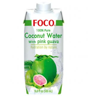 FOCO Kokosová voda s růžovou guavou 500 ml