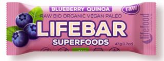 Lifebar Plus tyčinka borůvková s quinoou BIO RAW 47g