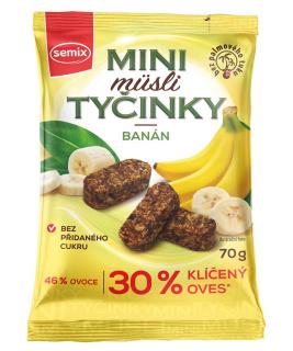 Mini Müsli tyčinky s banány bez lepku 70 g