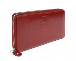 Arwel Dámská kožená zipová peněženka 511 3559 v kombinaci červené a černé barvy