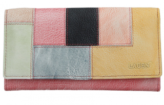 Barevná kožená peněženka Lagen - LIPSTICK