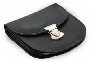 Černá malá dámská kožená peněženka se zámečkem