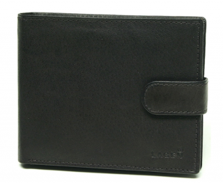 Černá pánská kožená peněženka s přezkou