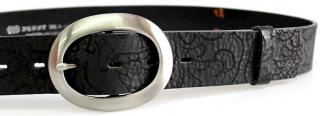 Černý vzorovaný kožený dámský opasek 100 cm - Penny Belts