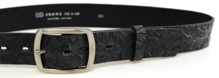 Černý vzorovaný kožený dámský opasek 105 cm - Penny Belts