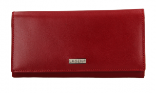 Červená dámská rámová kožená peněženka