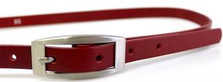 Červený úzký kožený opasek 85 cm - Penny Belts