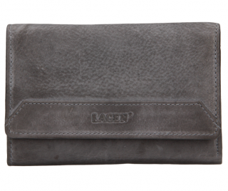 Dámská luxusní kožená peněženka Lagen - šedá