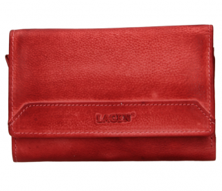 Dámská luxusní kožená peněženka Lagen - tomato