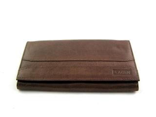 Dámská peněženka Lagen s pruhem - tmavě hnědá