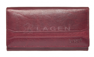 Dámská peněženka Lagen s pruhem - vínová
