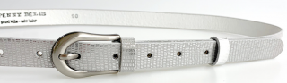 Dámský kožený opasek stříbrný metal- Penny Belts 105 cm