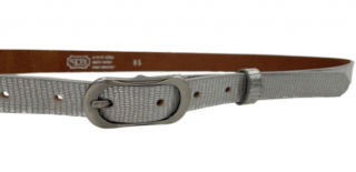 Dámský kožený opasek stříbrný metal- Penny Belts 90 cm Velikost: 90