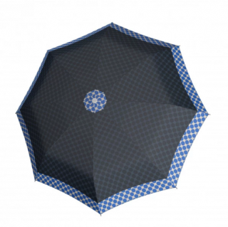 Dámský vystřelovací deštník Polka -  modrý puntík