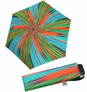 Deštní Doppler placatý carbonsteel mini slim - barevný proužek