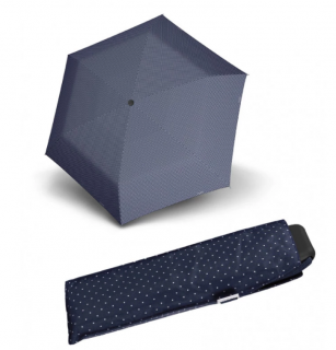 Deštní Doppler placatý carbonsteel mini slim - modrý puntík