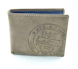 Dvoubarevná kožená peněženka s ražbou Lagen - světle hnědá