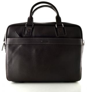 Dvoufochová manažerská kožená taška na notebook Katana - tmavě hnědá