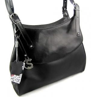 Elegantní kožená kabelka Silvercase - černá