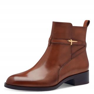 Elegantní kožená kotníková obuv Tamaris hnědá Velikost: 41