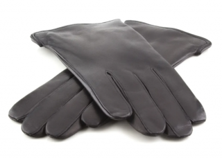 Hladké pánské kožené rukavice s podšívkou Bohemia Gloves - černé Velikost: 9,5