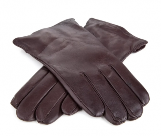 Hladké pánské kožené rukavice s podšívkou - hnědé Velikost: 8,5