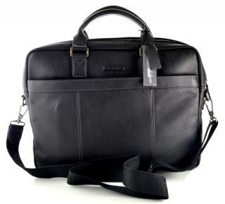 Jednofochová manažerská kožená taška na notebook Katana - černá