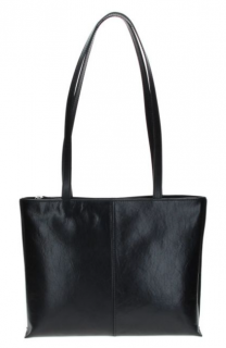 Klasická kožená kabelka Elega - černá
