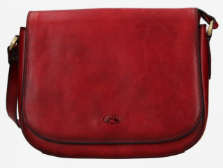 Klopnová kožená kabelka Katana - červená