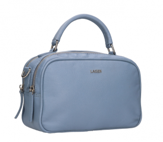Kožená kabelka do ruky Lagen - světle modrá