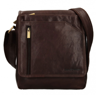 Kožená klopnová taška přes rameno Sendi Design - tmavě hnědá