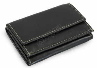 Kožená mini peněženka - černá