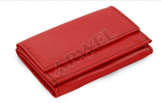 Kožená mini peněženka - červená